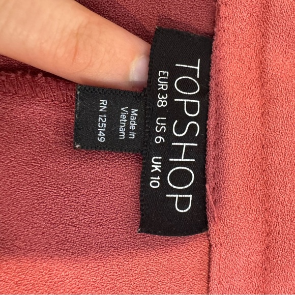 Topshop carrot french pleat raspberry Pink Pants size 6 - Picture 7 of 8